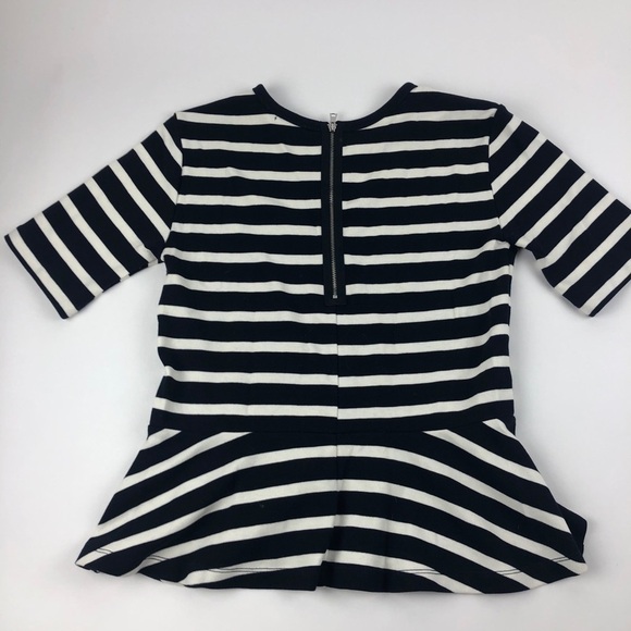 Gap Womens Top, Blue White Stripe Ruffled Medium - Picture 8 of 9